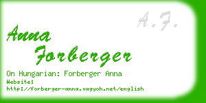 anna forberger business card